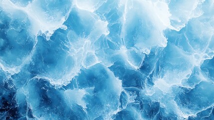 Obraz premium Beautiful winter natural blue ice texture of surface of frozen. Nature abstract pattern of white cracks. Winter seasonal background, mock up, flat lay, ice texture background, ice banner 