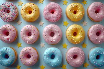 Colorful Donuts Arrangement