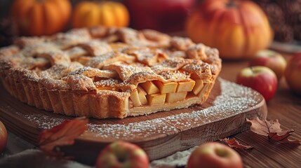 Homemade Apple Pie with Powdered Sugar