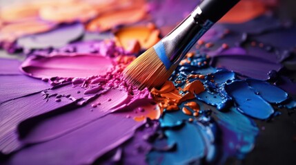 Fototapeta premium Art project, vibrant colors, creative process, studio setting, inviting