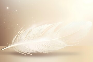 Fototapeta premium white feather on black background made by midjourney