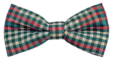 Colorful plaid bow tie for fashion enthusiasts, cut out - stock png.