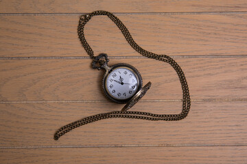 train engraved pocket watch