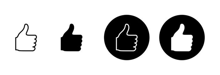 like icon vector isolated on white background. Thumbs up icon. social media icon