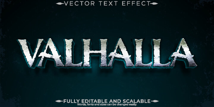 Viking editable text effect, editable valhalla and norse text style