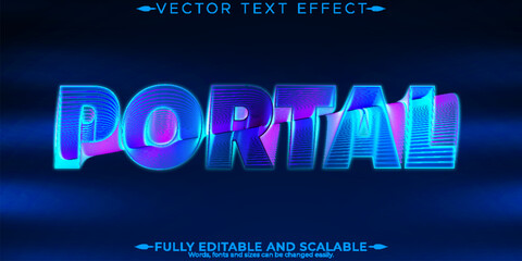 Neon light text effect, editable retro and glowing text style