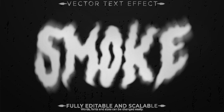 Smoke editable text effect, editable ghost and eerie text style