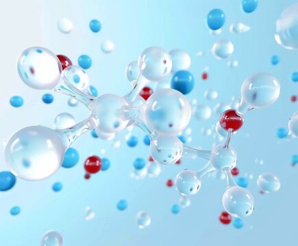 Oxygen O2 gas molecules model