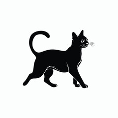 Cat silhouette set animals vector template illustration