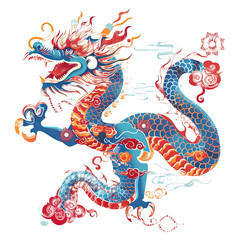Fototapeta premium Chinese dragon themed design for festival on transparent background,&nbsp;png