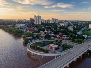 West 23rd St Bridge and Arkansas River, Tulsa, Oklahoma, United States.