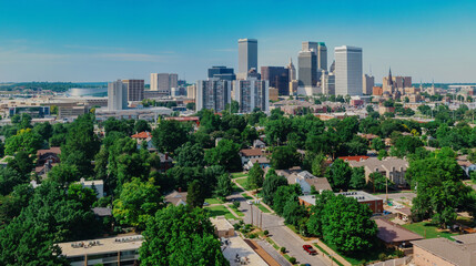 Downtown city skyline in Tulsa, Oklahoma, United States. © Zenstratus