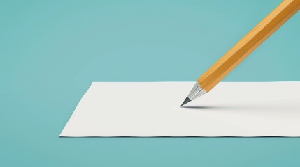 Minimalist pencil and paper, basic 2D vector illustration with a focus on clean, uncomplicated design and simplicity