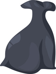 Full black garbage bag tied off and ready to be taken out to the trash, recycling, or compost