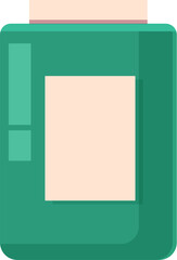 Green cosmetic jar with a blank label is shown, providing a clean and professional template for showcasing product designs