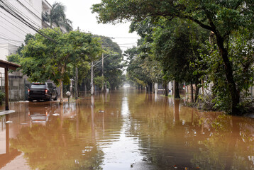 Historic flood in southern Brazil. Porto Alegre, Rio Grande do Sul, May 2024.