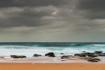 Moody morning sunrise at the seaside