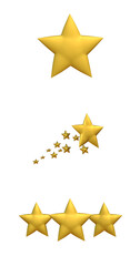 Fototapeta premium 3D Yellow star Collection icon on white background.
