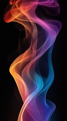Obraz premium Abstract colorful smoke shapes on a black