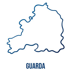 Guarda district simplified vector map