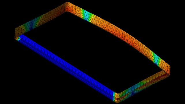 Mechanic simulation engineering - Stress and breakpoint analysis of frame under force and moment conditions	
