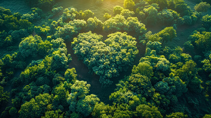 Obraz premium A heart made of trees is shown in a forest.