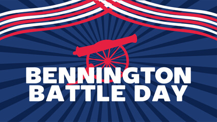 Obraz premium Happy Bennington Battle Day with the silhouette of a war cannon