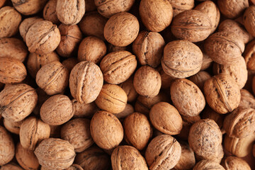 Texture of tasty walnuts as background