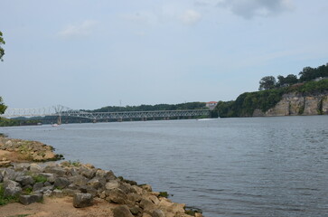 typical river boat traffic in summer