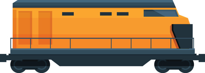 Yellow locomotive train car moving on railroad track representing transportation and logistics © nsit0108