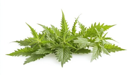 Fototapeta premium Close-up of Lush Green Nettle Leaves