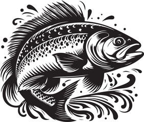 Fototapeta premium a fish with a black and white design
