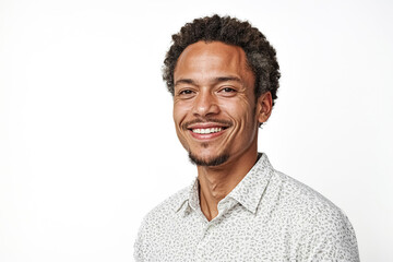 Fototapeta premium Portrait of a smiling man in a patterned shirt