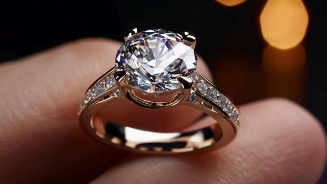 diamond ring in a hand