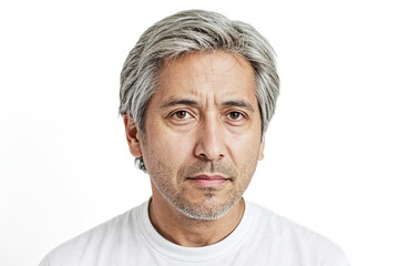Obraz premium Portrait of a serious middle-aged man with grey hair