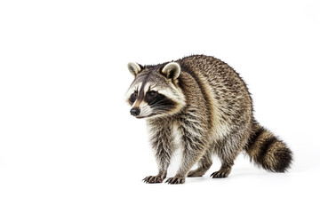 Obraz premium Raccoon Standing on White Background