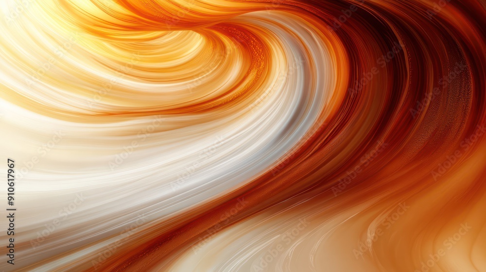 Poster The image is a swirl of orange and white colors, creating a sense of movement