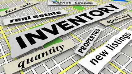Inventory Real Estate News Headlines Housing Supplies Homes for Sale New Listings 3d Animation