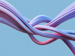 Abstract 3d Composition of Colorful Curved Lines