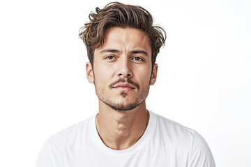 Fototapeta premium Portrait of a young man with a serious expression