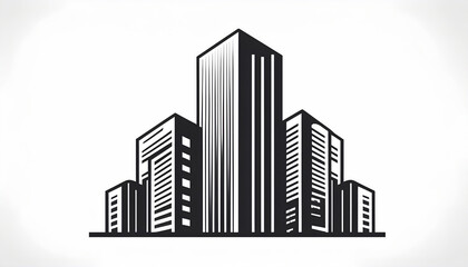 Building city logo. A city building apartment tall hi-rise logo icon