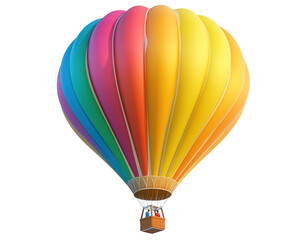 Fototapeta premium A hot air balloon isolated on white transparent background