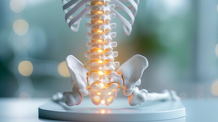 Naklejka premium 3D Render of Human Pelvis and Spine