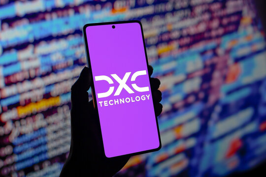 August 6, 2024, Paraguay. In this photo illustration, the DXC Technology Company logo is displayed on a smartphone screen.