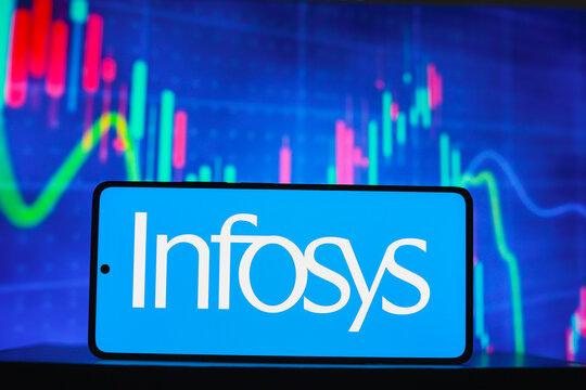 August 6, 2024, Paraguay. In this photo illustration, the Infosys Limited logo is displayed on a smartphone screen.