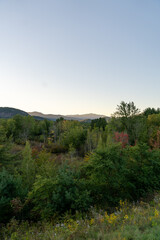 A beautiful view of mountains in White Mountain National Forest.