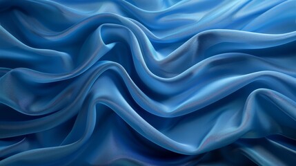 Fototapeta premium Abstract Silk Blue Background with Flowing Waves