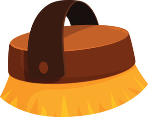 This horse body brush with a leather handle is perfect for grooming your equine companion