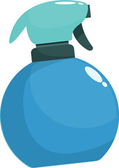 Blue plastic spray bottle with a black nozzle, used for cleaning and disinfecting surfaces