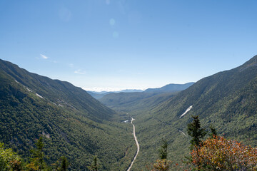 A beautiful view of mountains in White Mountain National Forest.
